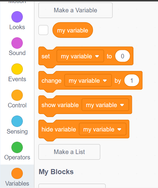 Variables in scratch