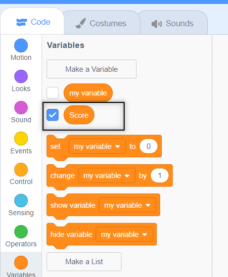 Variable creating in scratch