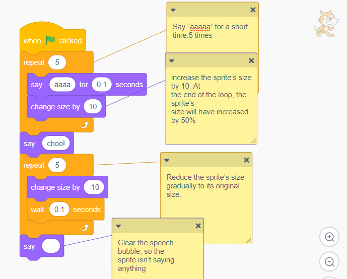 Making The Sprite say something in scratch3.0