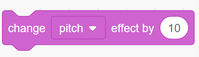 Change Pitch effect by instruction in scratch