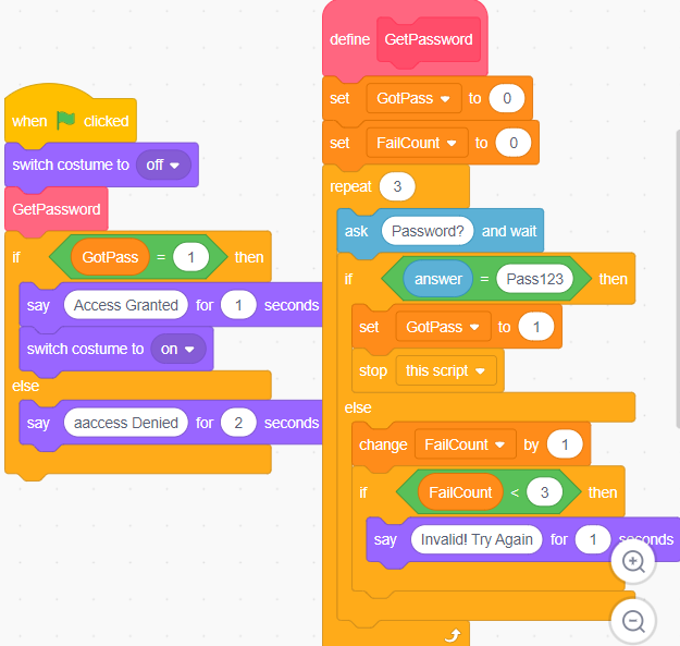 password checking project in scratch